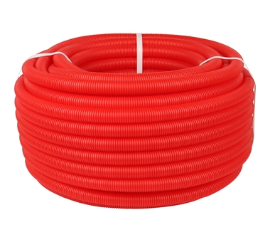 STOUT  Труба гофрированная ПНД, цвет красный, наружным диаметром 20 мм для труб диаметром 14-18 мм