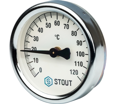 STOUT  Термометр биметаллический накладной с пружиной. Корпус Dn 63 мм